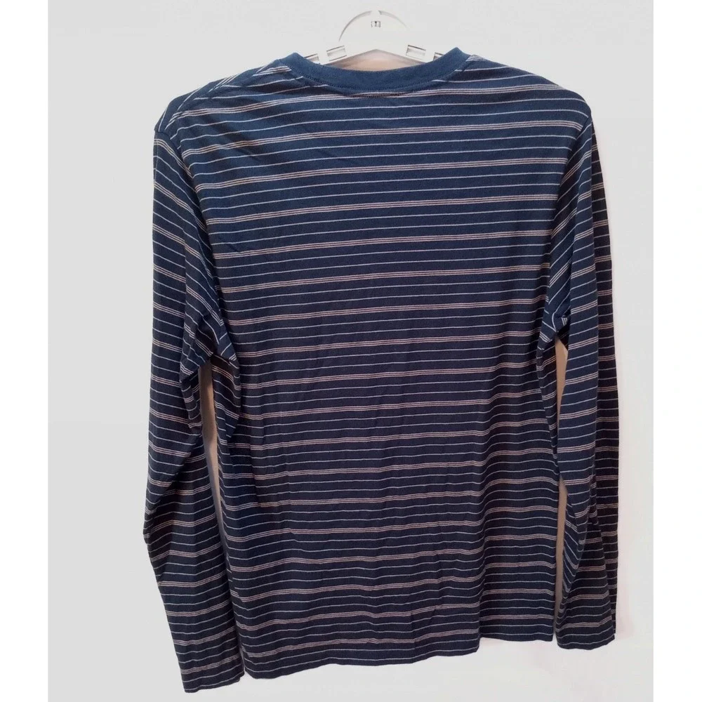 Levi's Standard Men's Long Sleeve Pocket T-Shirt, XL, Blue, Beige Stripes